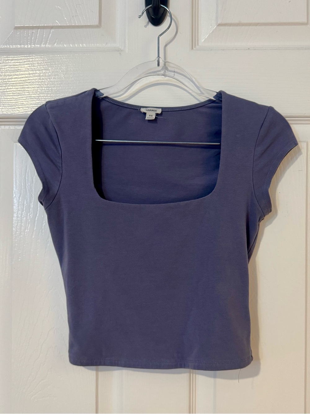 American Eagle Seamless Ribbed Halter Crop Tank Light Blue XS/S
